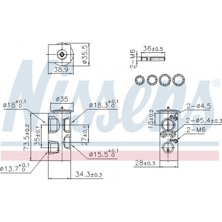 Soupape de détente. La valve de climatisation climatique s'adapte. BMW 1 F40 2 F45 2 GRAN COUPÉ F44 2 GRAN TOURER F46 2 GRAN TOURER VAN F46 X Nissens 999443