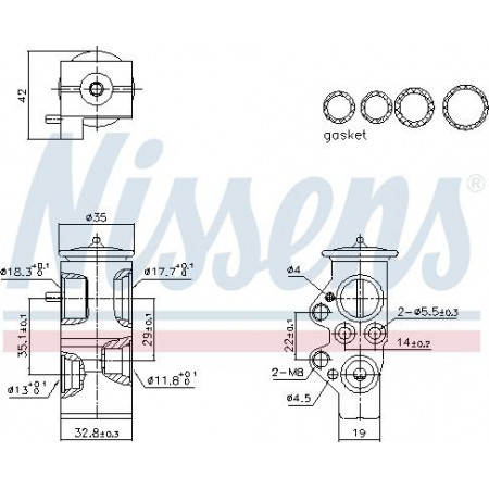 Válvula de expansión. Climatizador Valvula Aire Acondicionado AUDI A1 SEAT IBIZA IV IBIZA IV SC IBIZA IV ST TOLEDO IV SKODA FABIA III RA Nissens 999428