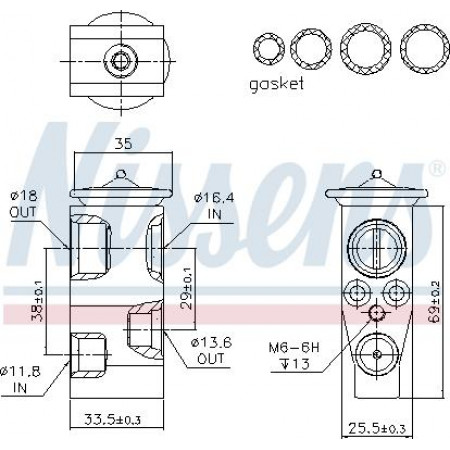 Válvula de expansão. válvula de ar condicionado AUDI A3 TT SEAT ATECA SKODA KAROQ OCTAVIA III SUPERB III VW GOLF ALLTRACK SEAT ATECA (KH7, KHP), Crossover, 04.2016 - Nissens 999315