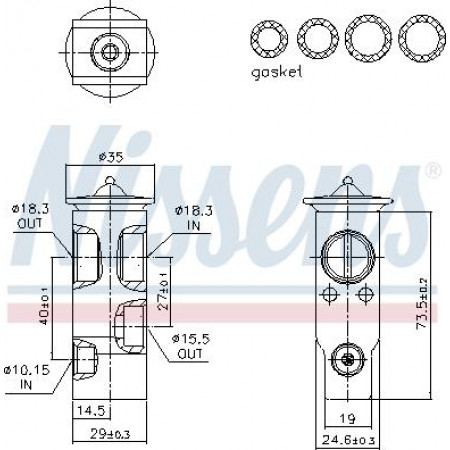 Válvula de expansão. clima Válvula de ar condicionado LAND ROVER DISCOVERY III DISCOVERY IV RANGE ROVER SPORT I 2.7D-5.0 07.04-1 LAND ROVER DISCOVERY III (L319), Crossover, 07.2004 - 09.2009 Nissens 999388