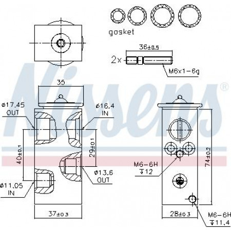 Válvula de expansión. clima Valvula aire acondicionado DS DS 4 DS 7 CITROEN BERLINGO BERLINGO-MINIVAN C3 PICASSO C4 GRAND PICASSO PEUGEOT 208 (CR_), Hatchback Van, 10.2012 - Nissens 999293