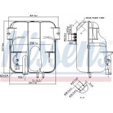 Ausgleichsbehälter. Kühlung Flüssigkeitskühlung Ausdehnungsgefäß mit Anschluss mit Füllstandsensor VOLVO B10 B11 B12 B7 B9 FH VOLVO B12 (R6), Bus, 01.1991 - Nissens 996023