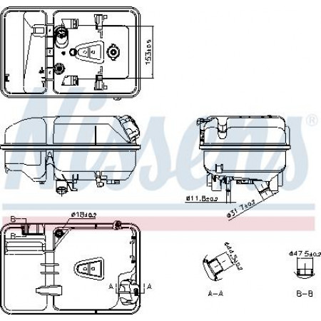 Vase d'expansion. refroidissement Vase d'expansion du liquide de refroidissement DAF CF XF 106 10.12- DAF XF (H4SN3), 10.2012 - Nissens 996074