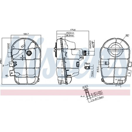 Expansion tank. cooling Coolant expansion tank with plug AUDI A6 ALLROAD C7 A6 C7 A7 A8 D4 10.10-09.18 AUDI A8 III (4H2, 4H8, 4HC, 4HL), Sedan, 11.2009 - 01.2018 Nissens 996145