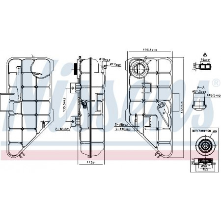 Expansievat. koeling Koelvloeistofexpansietank met plug MERCEDES M W163 02.98-06.05 MERCEDES-BENZ M-KLASSE (W163), Crossover, 02.1998 - 07.2005 Nissens 996182