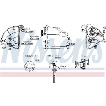 Expansion tank. cooling Coolant expansion tank with level sensor fits. BMW 5 F10 5 F11 5 GRAN TURISMO F07 6 F12 6 F13 6 GRAN C Nissens 996358