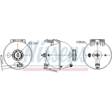 Vase d'expansion. refroidissement Vase d'expansion du liquide de refroidissement avec bouchon et capteur de niveau. MERCEDES ESPRINTER B910 SPRINTER 35-T B907 SP Nissens 996309