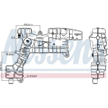 Expansion tank. cooling Coolant expansion tank EURO 6 fits. DAF LF LSM280AHV-PX-7239 05.13- Nissens 996312