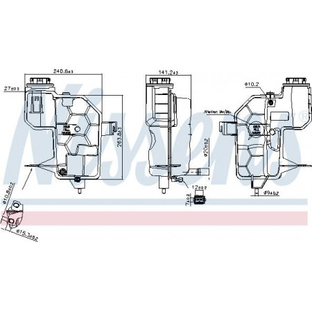 Vaso di espansione. raffreddamento Vaso di espansione liquido di raffreddamento con tappo con sensore di livello LAND ROVER RANGE ROVER III 04.06-08.12 LAND ROVER RANGE ROVER III (L322), Crossover, 03.2002 - 12.2012 Nissens 996242