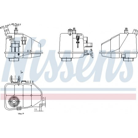 Expansion tank. cooling Coolant expansion tank with level sensor MERCEDES C CL203 C T-MODEL S203 C W203 CLC CL203 CLK A2 MERCEDES-BENZ C-CLASS T-Model (S203), Tourism, 03.2001 - 08.2007 Nissens 996264