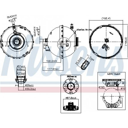 Tanque de expansão. refrigeração Tanque de expansão do líquido de refrigeração com plugue BMW 1 F20 1 F21 2 F22 F87 2 F23 3 F30 F80 3 F31 3 GRAN TURISMO BMW 2 (F23), Conversível, 03.2014 - Nissens 996262