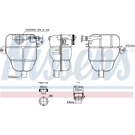 Tanque de expansión. Refrigeración Depósito de expansión de refrigerante con tapón OPEL MERIVA B 06.10-03.17 Nissens 996218