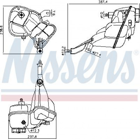 Vase d'expansion. refroidissement Vase d'expansion du liquide de refroidissement avec bouchon avec capteur de niveau MERCEDES S W221 10.05-12.13 MERCEDES-BENZ CLASSE S (W221), Berline, 09.2005 - 12.2013 Nissens 996275