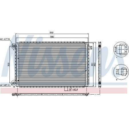 Condensor. airconditioning Condensor A-C 580x351x16 Nissens 94959