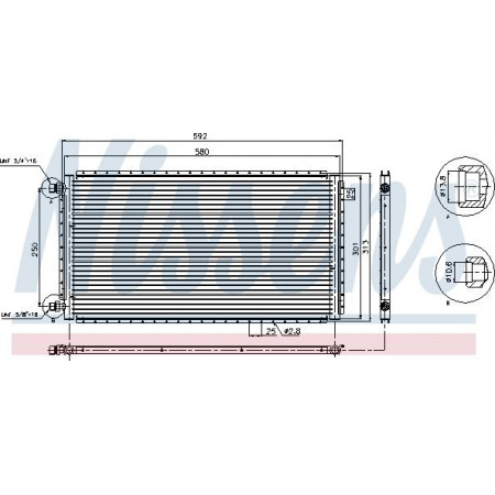 Condensador. Aire Acondicionado Condensador A-C 580x301x16 Nissens 94961