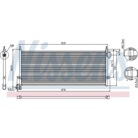 Condenseur. Condenseur de climatisation A-C 835x331x18 VOLVO FH FH II FH12 FH16 08.93- VOLVO FH (FH), 09.2005 - Nissens 94903