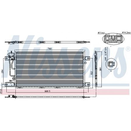Condensor. airconditioning Condensor A-C 760x381x16 SCANIA PGRT 01.03- SCANIA P,G,R,T - series (N320), 01.2003 - Nissens 94503