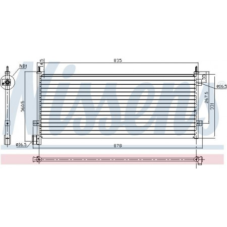 Condensator. climatizare Condensator A-C 835x331x22 VOLVO FH12 FH16 NH12 08.93- VOLVO NH12, 01.1997 - Nissens 94582
