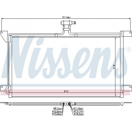 Condensador. ar condicionado Condensador A-C 810x418x16 SCANIA 4 05.95-04.08 SCANIA 4 - series (LA4X2), 05.1995 - 04.2008 Nissens 94538