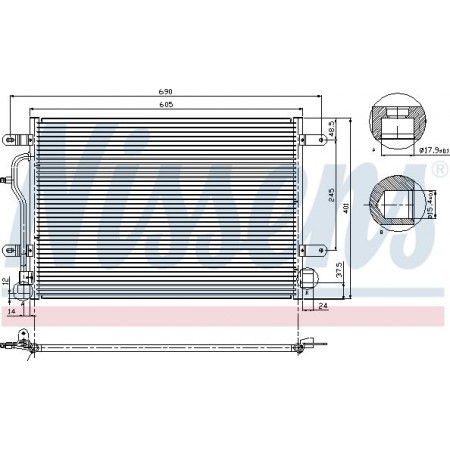 Condensor. koude airconditioning AUDI A 4 4 - S 00 - 3.0 V6 Benz. Aut. A - C A - A AUDI A6 II (4B2, C5), Sedan, 01.1997 - 08.2005 Nissens 94665
