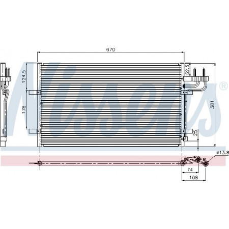Condensor. koude airconditioning FORD Focus II - C-MAX TDCi 1.4-1.6-1.6 2002 - FORD FOCUS II (DA_, HCP, DP), Hatchback, 07.2004 - 09.2013 Nissens 94663