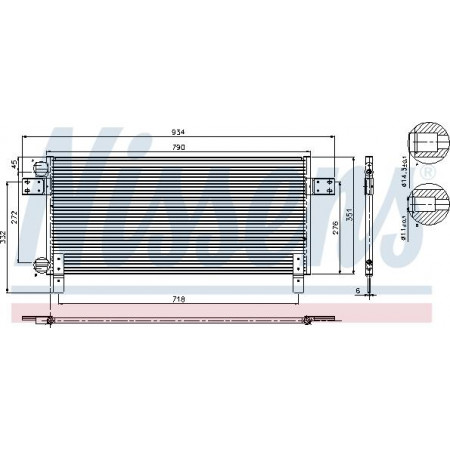 Condenseur. Condenseur de climatisation A-C 790x351x16 MAN FOC TGA TGL I TGM I TGS I TGX I ​​​​06.99- MAN TGA (H36), 03.2000 - Nissens 94681