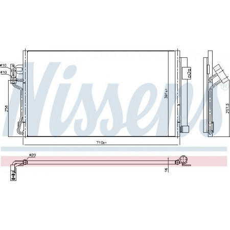 Condensor. airconditioning MERCEDES VITO koelere lucht in 639 03 - 3.2 V6 Benz. M A - C - - A - A MERCEDES-BENZ VITO / MIXTO (W639), Bestelwagen, 08.2003 - Nissens 94674