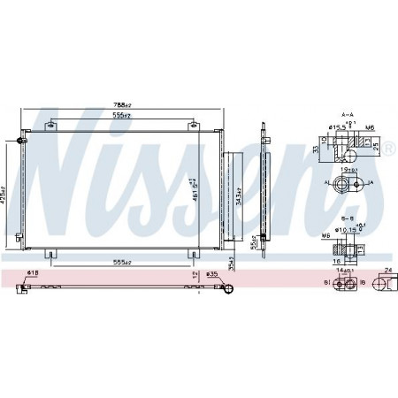 Condensador. Aire acondicionado A-C condensador con secador aluminio HONDA ODYSSEY 2.3-3.5 07.02- Nissens 940925