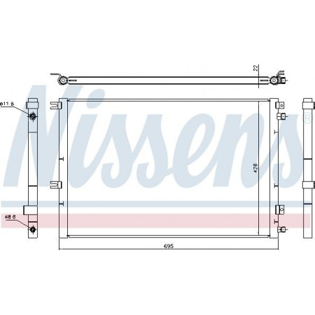 Condensador. ar condicionado condensador A-C IVECO DAILY IV DAILY V 2.3D 05.06-02.14 IVECO DAILY V (50C/DAILY-2000 / C50), Van, 09.2011 - 02.2014 Nissens 940468