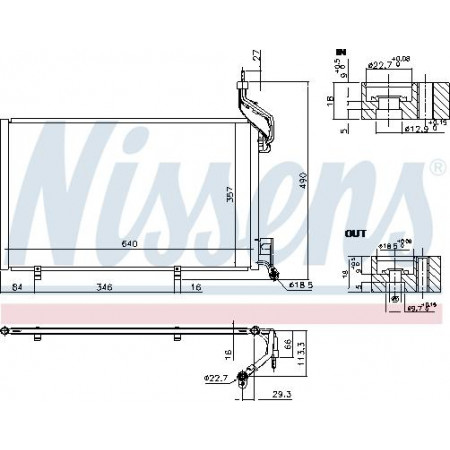 Condensador. ar condicionado condensador AC FORD FIESTA VI 1.6 03.13-04.17 FORD FIESTA VI (CB1, CCN), Hatchback, 06.2008 - Nissens 940410