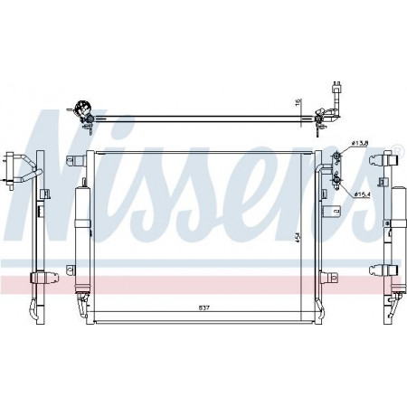 Condensator. climatizare A-C condenser with dryer LAND ROVER RANGE ROVER III 4.4D 07.10-08.12 LAND ROVER RANGE ROVER III (L322), Crossover, 03.2002 - 12.2012 Nissens 940482