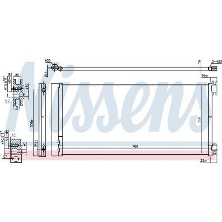 Condensor. airconditioning A-C condensor met droger past. FIAT TALENTO NISSAN NV300 OPEL VIVARO B RENAULT TRAFIC III 1.6D-2.0D 05. VAUXHALL VIVARO B (X82), Draagframe, 05.2014 - Nissens 940596
