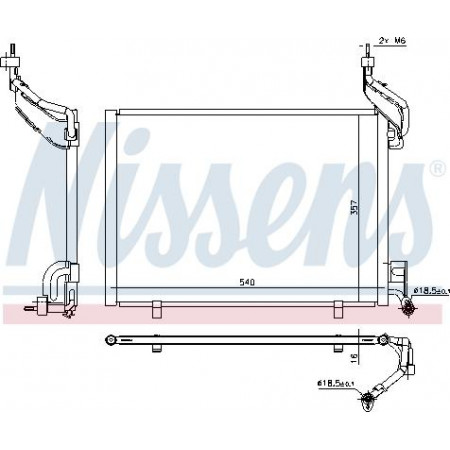 Condensatore. Condensatore aria condizionata FORD B-MAX FIESTA VI TOURNEO COURIER B460 TRANSIT COURIER B460 TRANSIT COURIER B460 FORD FIESTA VI (CB1, CCN), Hatchback, 06.2008 - Nissens 940540