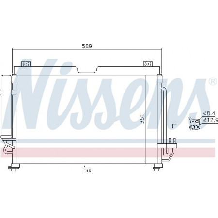 Condensador. Aire acondicionado Condensador de A-C con secador KIA RIO I 1.3-1.5 08.00-02.05 KIA RIO (DC), Hatchback, 07.2000 - 04.2006 Nissens 940559