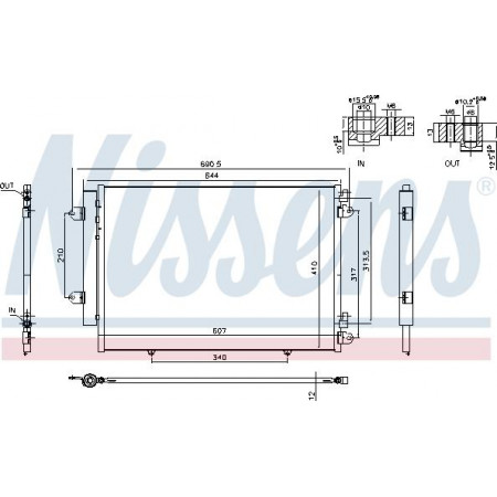 Condenseur. Condenseur de climatisation avec sécheur SUZUKI SX4 S-CROSS 1.6D 08.13- SUZUKI SX4 S-CROSS (JY), Berline, 08.2013 - Nissens 940691
