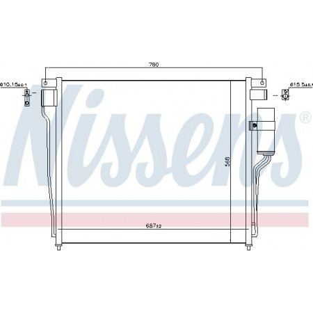 Condensador. ar condicionado condensador AC com secador Nissens 940643