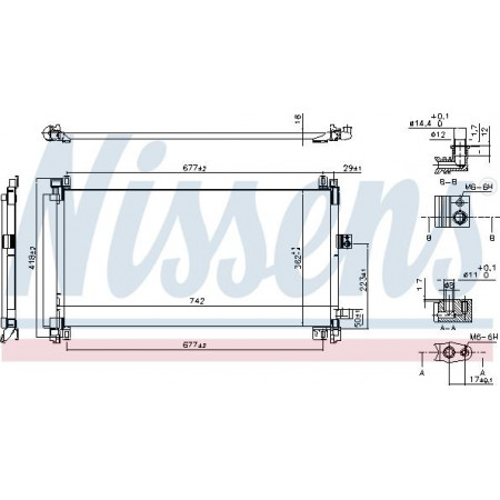 Condensador. Condensador de ar condicionado AC com secador. CITROEN C5 III C6 PEUGEOT 407 508 I 508-KOMBI 2.2D-3.0D 04.09- PEUGEOT 508 SW I (8E_), Touring, 11.2010 - 12.2018 Nissens 940656