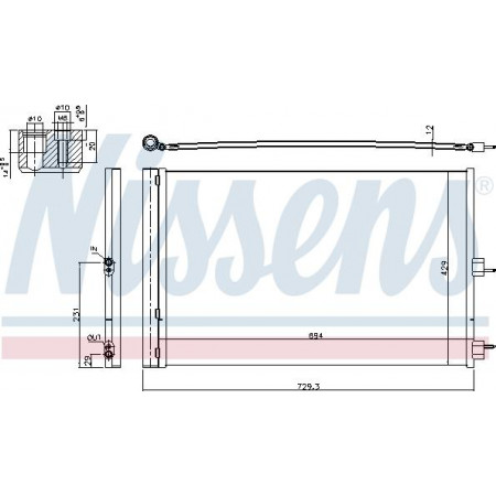 Condensator. climatizare A-C condenser with dryer MERCEDES A W176 CLA C117 CLA SHOOTING BRAKE X117 GLA X156 2.0 06.13- MERCEDES-BENZ GLA-CLASS (X156), Crossover, 12.2013 - Nissens 940660