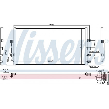 Condensador. Condensador de aire acondicionado A-C NISSAN MURANO II 2.5D 01.10-09.14 NISSAN MURANO II (Z51), Crossover, 10.2007 - 09.2014 Nissens 940602