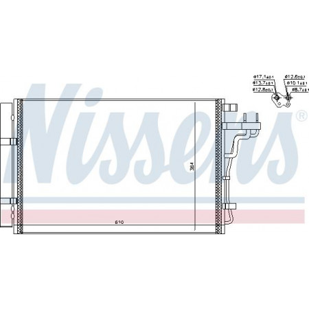 Condensator. climatizare A-C condenser with dryer KIA SOUL II 1.6-2.0 02.14- KIA SOUL II (PS), Hatchback, 02.2014 - Nissens 940607