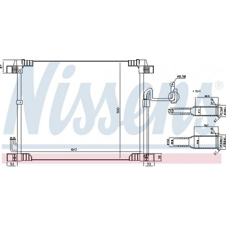 Condensador. ar condicionado condensador AC INFINITI EX FX QX50 I QX70 3.5-3.7-5.0 10.08- INFINITI FX (S51), Crossover, 07.2008 - Nissens 940616
