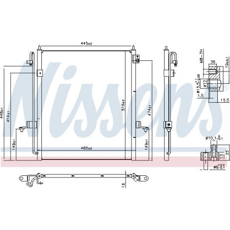 Condenseur. condensateur de climatisation MITSUBISHI L200 - TRITON 2.5D 11.05-12.15 MITSUBISHI L200 / TRITON (KA_T, KB_T), Cadre support, 03.2006 - 12.2015 Nissens 940610