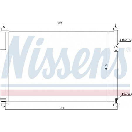 Condensatore. Aria condizionata con radiatore Klim. con essiccatore Suzuki Grand Vitara 1.9 DDiS 06- SUZUKI GRAND VITARA II (JT, TE, TD), Crossover, 04.2005 - Nissens 940012