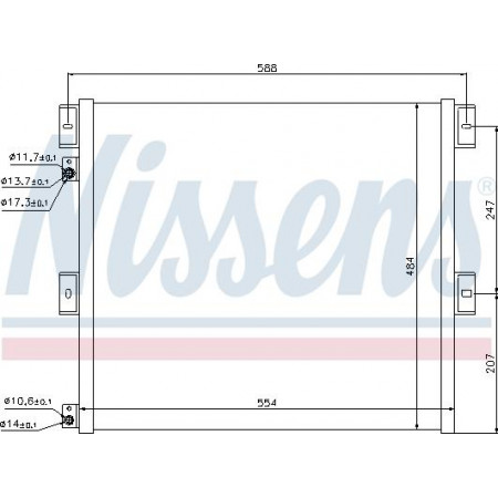 Condensor. airconditioning Condensor A-C 554x482x16 RVI MIDLUM VOLVO FL II FL III 05.06- VOLVO FL III (FLB3C), 05.2013 - Nissens 940075