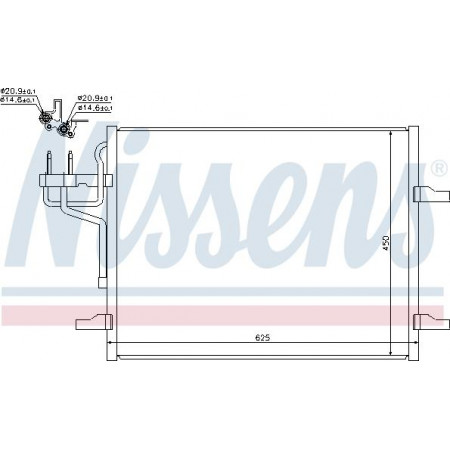 Condensador. Condensador de aire acondicionado A-C FORD KUGA I 2.0D-2.5 02.08-11.12 FORD KUGA I (DR), Crossover, 02.2008 - 11.2012 Nissens 940144