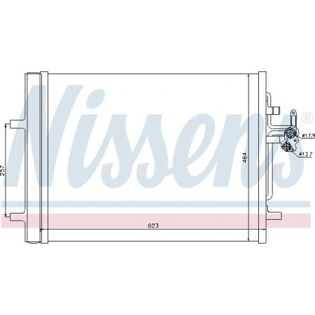 Condensador. ar condicionado condensador A-C com secador VOLVO S60 II S80 II V40 V60 I ​​​​V70 III V70 III-KOMBI XC70 II LAND ROVER D VOLVO V70 (135), Estate Van, 09.2013 - Nissens 940155