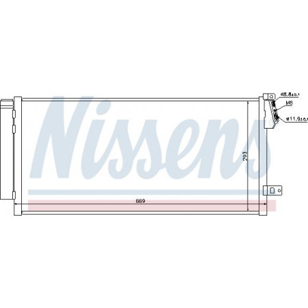 Condensatore. aria condizionata Condensatore A-C con essiccatore FIAT DOBLO DOBLO CARGO OPEL COMBO TOUR COMBO-MINIVAN 1.3D-2.0D 01.10- FIAT DOBLO II (263_), Telaio di supporto, 02.2010 - Nissens 940169