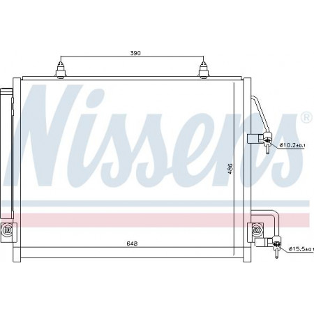 Condensatore. aria condizionata Condensatore A-C con essiccatore MITSUBISHI PAJERO IV 3.2D-3.8 11.06- MITSUBISHI PAJERO IV (V8_W, V9_W), Crossover, 10.2006 - Nissens 940166