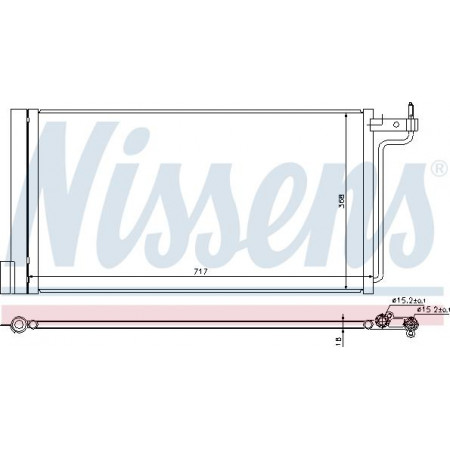 Condensator. climatizare A-C condenser with dryer FORD C-MAX II FOCUS III GRAND C-MAX 1.6-Electric 07.10- FORD FOCUS III (DYB), Sedan, 07.2010 - Nissens 940181