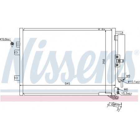 Condensator. climatizare A-C condenser with dryer RENAULT CLIO III MODUS 1.2-2.0 12.04- RENAULT CLIO III (BR0/1, CR0/1), Hatchback, 01.2005 - Nissens 940125